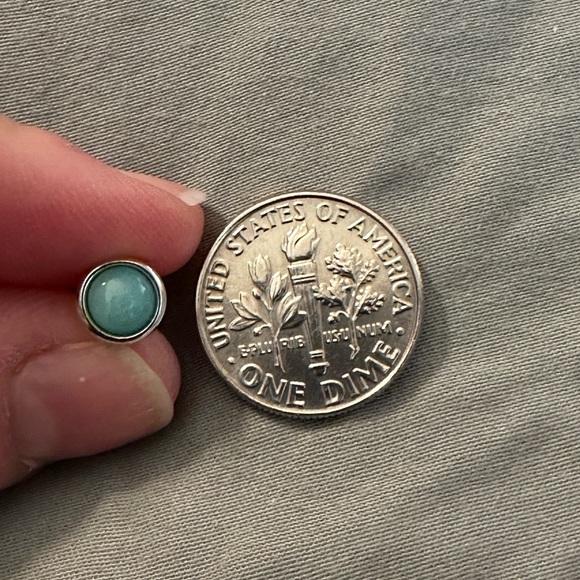 Petite Amazonite Earrings in Sterling Silver - Picture 4 of 4